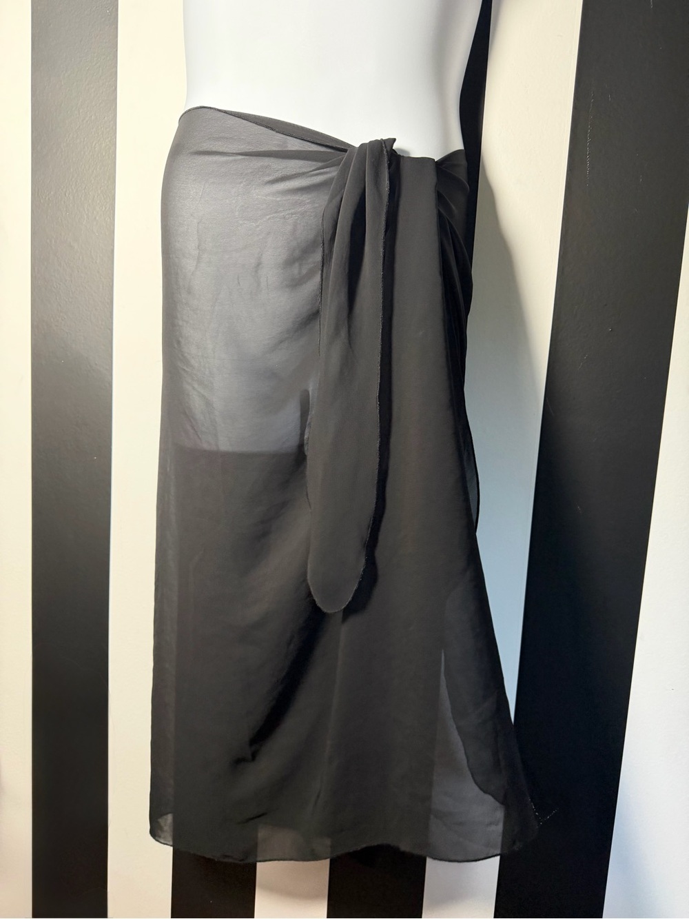 Sheer Black Beach Wrap Sarong- One Size Fits Most
